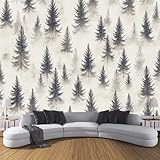 Seidentapeten Aquarelllandschaft 200×140cm - Beige Fototapete Schlafzimmer...