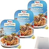 Buss Cevapcici Pikante Hackfleischröllchen mit Balkangemüse und Reis...