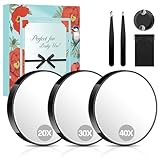 MIYADIVA Vergrößerungsspiegel Set, 20X&30X&40X Schminkspiegel mit...