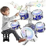 Schlagzeug Kinder mit Lichtern, 5 Trommels mit Hocker Percussion,...