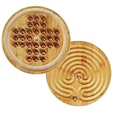 TOWO 2-in-1-Solitär- und Labyrinth-Set aus Holz – klassisches Brettspiel...