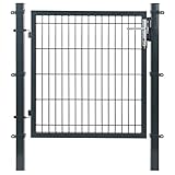 SONGMICS Gartentor aus verzinktem Stahl, Gartentür, Zauntor, Hoftor, mit...