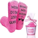 RSVOM Kuschelsocken, Lustige Damen Geschenke für Frauen Weinliebhaber,...