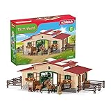 schleich 42195 Pferdestall mit Pferden und Zubehör, ab 3 Jahren, FARM...