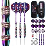 CyeeLife Dartpfeile mit Metallspitze 22 Gramm,3 Stück Profi Steeldarts,6...