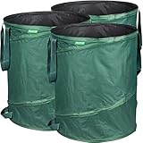 GardenMate 3x Pop-up Gartensack 160l - Selbstaufstellend aus robustem...