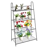 DOEWORKS Metall Blumenregal Pflanzenständer mit 4 Ablagen Blumentreppe...