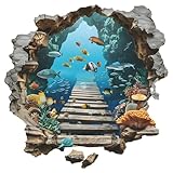 COVPAW Wandtattoo 3D Wandaufkleber Unterwasserwelt Bodenaufkleber...