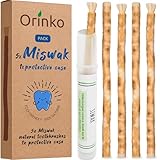 ORINKO Miswak Zahnbürste – 5er Set Natürliche Siwak Holz Zahnbürsten...