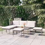 Frdhee Balkonmöbel Sitzgruppe Outdoor Lounge Möbel Set,6 TLG. Garten...