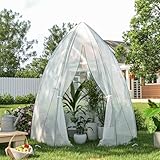 Amopatio Foliengewächshaus Überwinterungszelt 160x180cm, Gewächshaus...