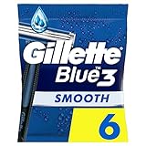 Gillette Blue3 Smooth Einwegrasierer Männer, 6 Rasierer mit 3-fach Klinge,...