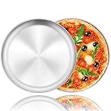 Homikit Pizzablech Set, 2 Stück Edelstahl Rund Pizzaform Pizza Backblech...