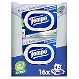 Tempo Feuchte Toilettentücher Natural Skin Balance -16 Packungen mit je 42...