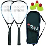 Merkan Speed-Badminton Set, 2 handliche Aluminiumschläger, Länge 58,9 cm,...