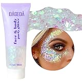 Prreal Body Glitter gel 50ml, Mermaid Sequins Chunky Glitter Liquid kit,...