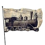 Gartenfahne Dampfmaschine Dekorative Fahnen Lustige Dekoration Sommer...