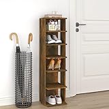 qohoio Schuhregal Räuchereiche 27,5x27x102 cm Shoe Rack Schuhregal Outdoor...