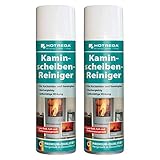 HOTREGA Kaminscheiben Reiniger 300ml Set mühelos Ruß vom Kaminglas...