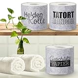 Bada Bing 3er Set Filz Toilettenpapier Banderole mit lustigen Sprüchen in...