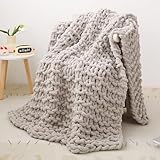 Decke Grob Gestrickte, Grobstrick-überwurf Strickwolle Dickes Garn, 100%...