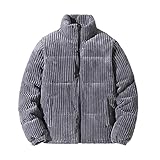 Herren-Winterjacke, schmale Passform, Reißverschluss, Revers, lange...