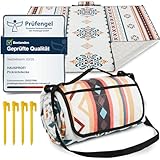 HAUSPROFI Picknickdecke Boho 200x200cm, wasserdicht & isoliert - XXL...