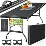tillvex Gartentisch 180x75cm klappbar Kunststoff | Buffettisch mit...