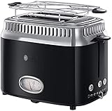 Russell Hobbs Toaster [für 2 Scheiben] Retro Edelstahl Schwarz...