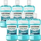 LISTERINE Cool Mint 6 x 500 ml, antibakterielle Mundspülung mit...