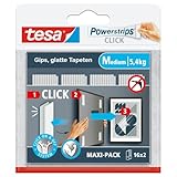 tesa Powerstrips CLICK - Klett-Klebepads zum An- und Abklicken von...