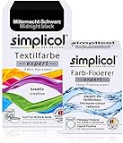 simplicol Textilfarbe expert + Farbfixierer Kombipack, Mitternacht-Schwarz...