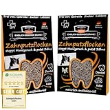 QCHEFS 2er Pack Zahnputzflocken für große Hunde - 1 Monat Zahnpflege...