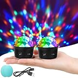 URAQT Mini Discokugel Licht,2 Stück DJ Ball USB Stimme Steuerung Disco...