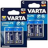 Varta Longlife Power Alkaline-Batterie, Typ Baby/C / LR14, 1,5 V, 4er-Set