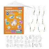 Smowo® Schrumpffolien Set mit Schlüsselanhänger - 10 Stück schrumpfende...