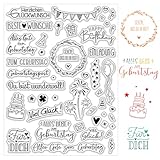 BOOMTOP Silikon Stempel Geburtstag Transparent Stempel Geburtstagsstempel...