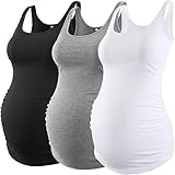 Love2Mi 3 Pack Damen Umstandstop Umstandsmode Tanktops Ärmelloses Umstands...