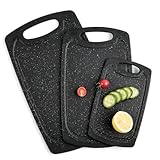 Schneidebrett Set 3 pcs Schneidebretter mit Rutschfesten Füßen und Saft...