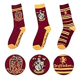 Cinereplicas Unisex 3er-Pack - Hogwarts-Haus socken - Schuh von 35 bis 45