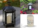 NECESITAS Grablaterne Friedhof incl. GRATIS-Kerze, Grablampe, Grablaterne...