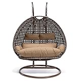 HOME DELUXE - Hängesessel Twin - Braun, Höhe 200 cm - inkl. Gestell,...