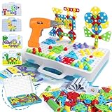 Spielzeug ab 3 Jahre Mosaik Steckspiel mit Elektrische Bohrmaschine...