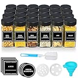 CoolNovel® Gewürzgläser Set 24er [120ml, Eckig & Luftdicht] mit...