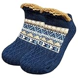 Vebroert Kuschelsocken Haussocken Herren Damen - Dicke Wollsocken mit ABS...