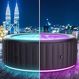 BRAST® Whirlpool aufblasbar MSpa Aurora mit LED-Beleuchtung für 6...