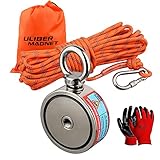 ULIBERMAGNET Super starke doppelseitige Angelmagnete, kombiniert 320 kg N52...
