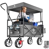 KESSER® Bollerwagen faltbar mit Dach Handwagen Transportkarre Gerätewagen...