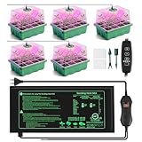 YAUNGEL Zimmergewächshaus Anzuchtkasten mit Pflanzenlampe Heizmatte, 5...