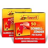 Favorit Ölofenschnellanzünder mit integriertem Streichholz 50er Pack im...